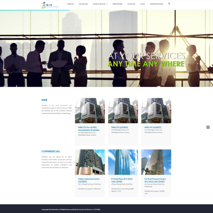 Biz Office Limited property responsive website