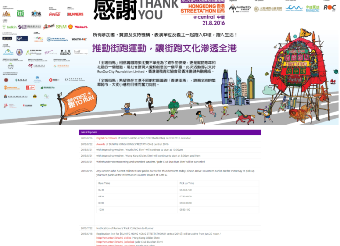 STREETATHON@Central responsive website