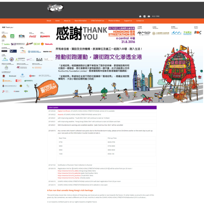 STREETATHON@Central responsive website