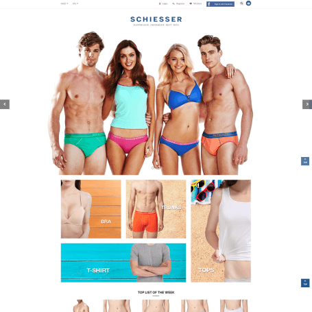 SCHIESSERE eCommerce responsive website