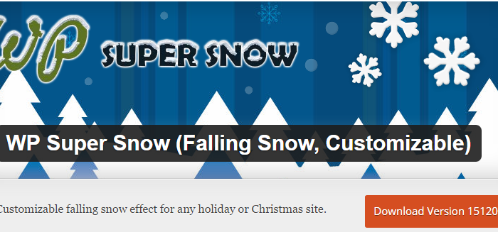 Holiday Plugin: WP Super Snow (Falling Snow, Customizable)