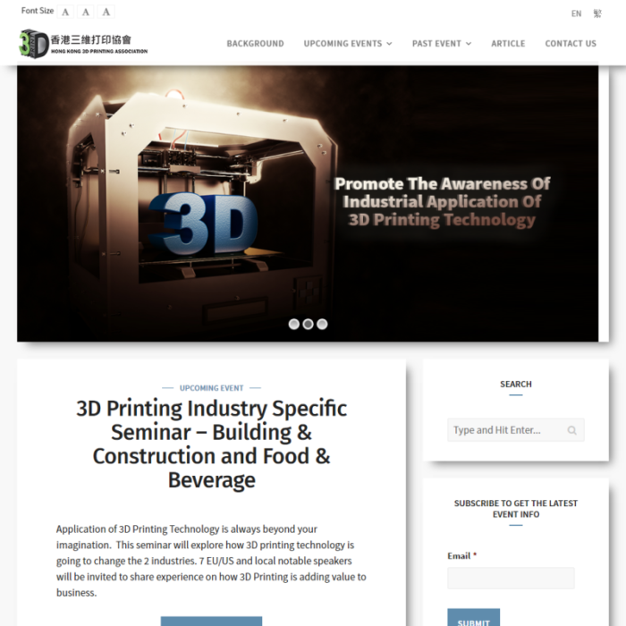 Enhance HK SME’s 3D Printing Technology WordPress Website