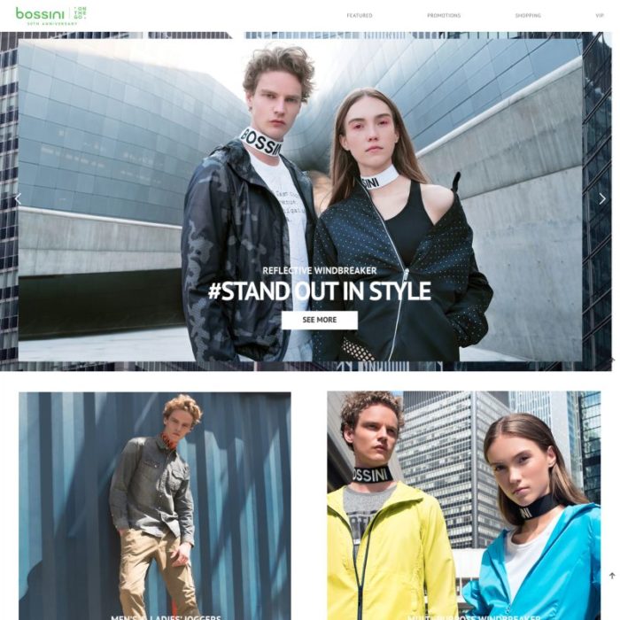 Bossini Singapore WordPress Website with VIP portal