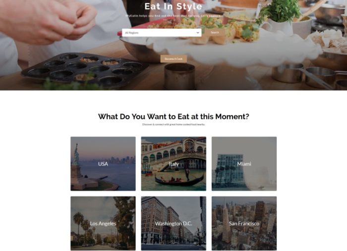 Myeatin Social Dining WordPress Website