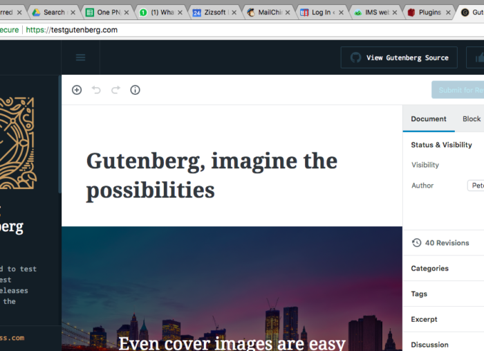 Gutenberg, WordPress New Editor