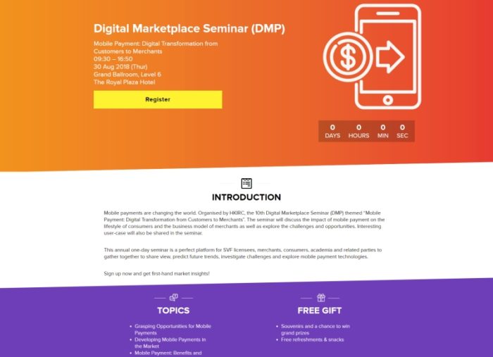 Digital Marketplace Seminar (DMP) 2018 WordPress Website